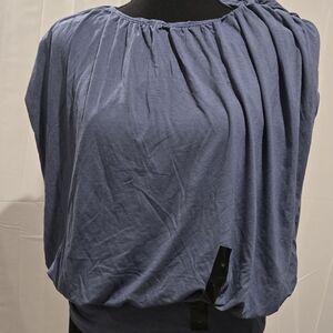 Banana Republic Slate Blue Gathered-Neck Women's Blouse